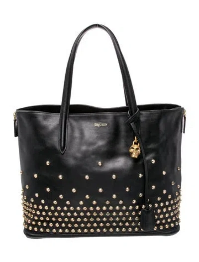 Pre-owned Alexander Mcqueen Skull Tote In Black