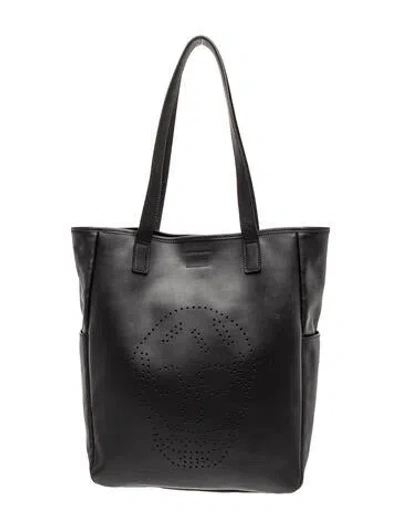 Pre-owned Alexander Mcqueen Skull Tote In Black