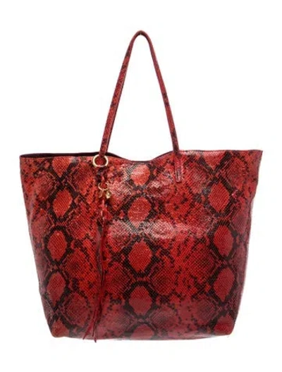 Pre-owned Alexander Mcqueen Skull Tote In Red