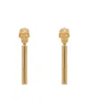 Alexander Mcqueen Skull Liner Drop Earrings In Yellow