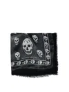 Alexander Mcqueen Skull-print Silk Scarf In Black