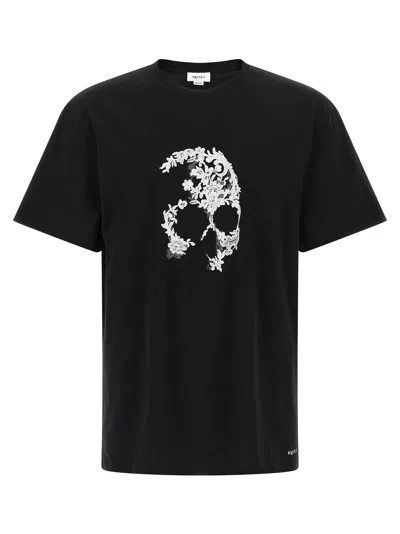 Alexander Mcqueen Crew Neck Graphic Print Short Sleeve T Shirt In Black