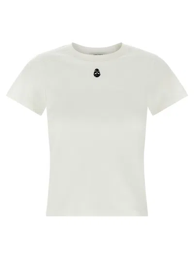 Alexander Mcqueen Skull Embroidered Regular Fit T-shirt In White