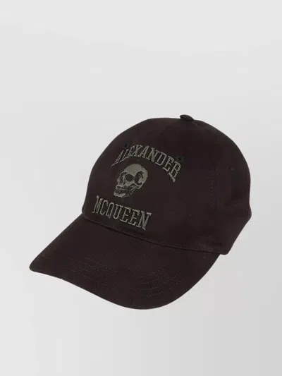 Alexander Mcqueen Skull Varsity Lo Cap In Black