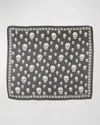 Alexander Mcqueen Foulard Style Skull Scarf 120 Cm X 104 Cm In Black Ivory