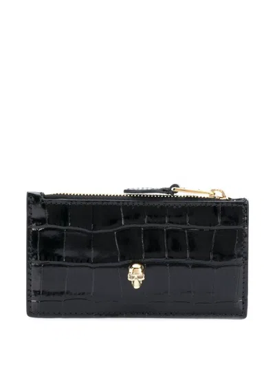 ALEXANDER MCQUEEN ALEXANDER MCQUEEN SKULL ZIPPED LEATHER CREDIT CARD CASE