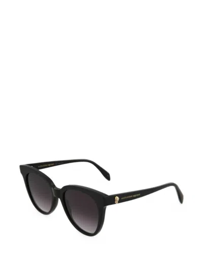Alexander Mcqueen Skull-detail Cat-eye Sunglasses In Black