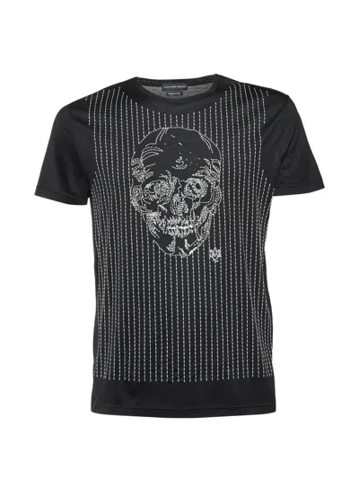 Pre-owned Alexander Mcqueen Skull-embroidered T-shirt In Black