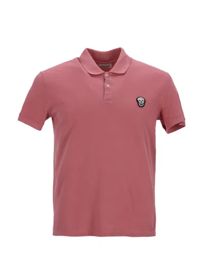 Pre-owned Alexander Mcqueen Skull-motif Cotton Polo Shirt In Pink