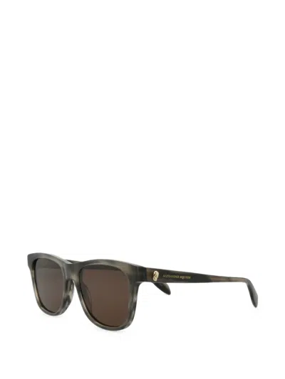 Alexander Mcqueen Skull-plaque Square-frame Sunglasses In Multi