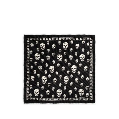 Alexander Mcqueen Skull-print Plissé Scarf In Multi