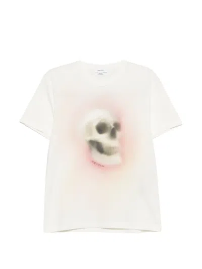 Alexander Mcqueen Printed Short-sleeve Top In White