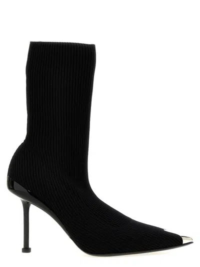 Alexander Mcqueen 'slash' Ankle Boots In Black