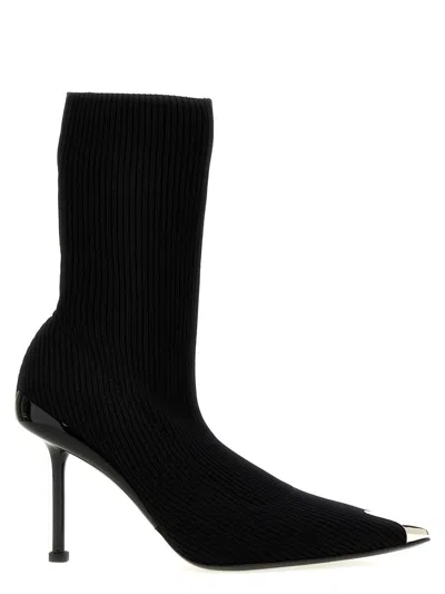 Alexander Mcqueen 'slash' Ankle Boots In Black