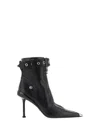 Alexander Mcqueen Alexander Mc Queen Black Slash Biker Boot In Black/black/silver