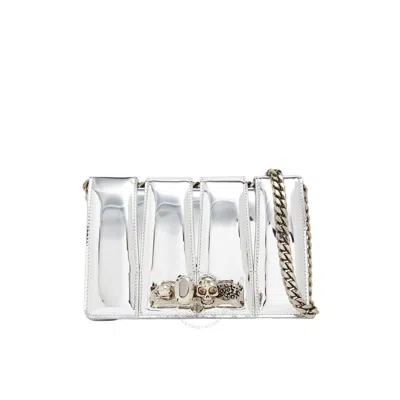 Alexander Mcqueen Slash Chain Strap Silver Bag In Silver Tone