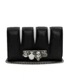 Alexander Mcqueen Women Two-tone Nappa Leather The Slash Clutch In Black