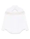 Alexander Mcqueen Slashed Creponne Detail Oversized Shirt In White