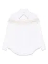 Alexander Mcqueen Slashed Creponne Detail Oversized Shirt In White