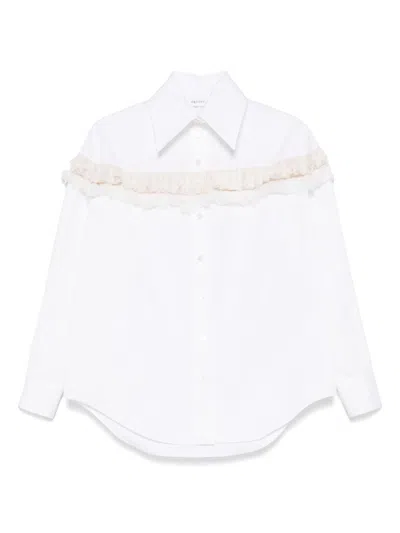 ALEXANDER MCQUEEN SLASHED CREPONNE-DETAIL SHIRT