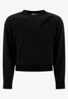 Alexander Mcqueen Slashed Sweatshirt Sweatshirts Black In Black