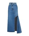 Alexander Mcqueen Alexander Mc Queen Pencil Skirt With Cut Out In Blue