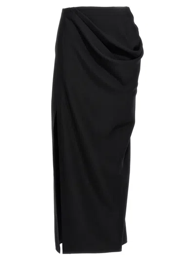 Alexander Mcqueen High-waist Virgin Wool Midi Skirt In Black