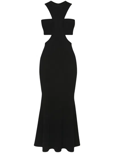 ALEXANDER MCQUEEN SLASHED HARNESS MIDI DRESS