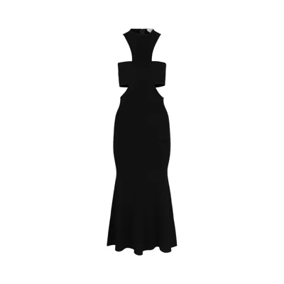 Pre-owned Alexander Mcqueen Slashed Harness Midi Dress 'black' | Women's Size S