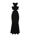 Alexander Mcqueen Black Slashed Harness Midi Dress In Black