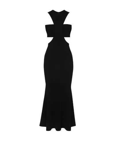 ALEXANDER MCQUEEN ALEXANDER MCQUEEN SLASHED HARNESS CUT-OUT DETAILED DRESS