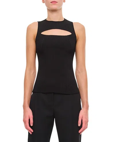 ALEXANDER MCQUEEN ALEXANDER MCQUEEN SLASHED KNIT SLEEVELESS TOP