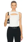 Alexander Mcqueen Slashed Knit Top In Ivory