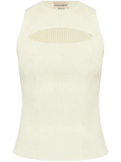 ALEXANDER MCQUEEN STRICKOBERTEIL MIT SCHLITZEN
