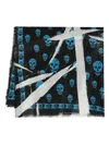 Alexander Mcqueen Slashed Schal Mit Totenkopf-print In Schwarz