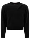Alexander Mcqueen Slashed Sweatshirt Sweatshirts Black