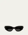 Alexander Mcqueen Sleek Acetate Cat-eye Sunglasses In Black