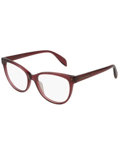 Alexander Mcqueen Sleek Acetate Women's Eyeglasses - Am0114 Style In Brown