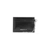 Alexander Mcqueen Leather Wallet With Compact Design And Chain Detail In Black