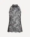 Alexander Mcqueen Sleeveless Black Lace Top In Black