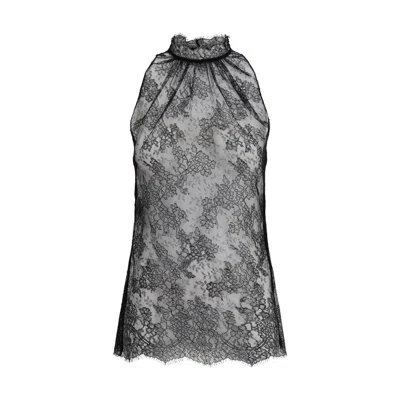 ALEXANDER MCQUEEN SLEEVELESS BLACK LACE TOP