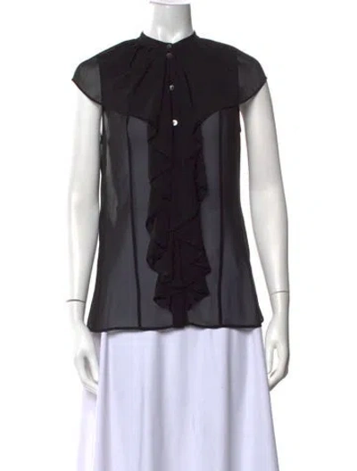 Pre-owned Alexander Mcqueen Sleeveless Blouse In Black