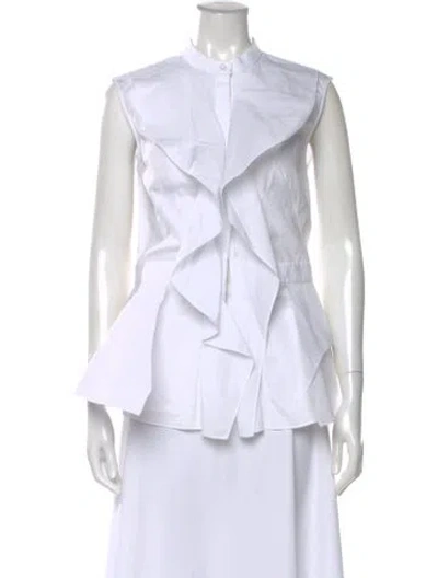 Pre-owned Alexander Mcqueen Sleeveless Blouse In White