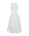 Alexander Mcqueen Cutout Poplin Fit-and-flare Midi Dress In White