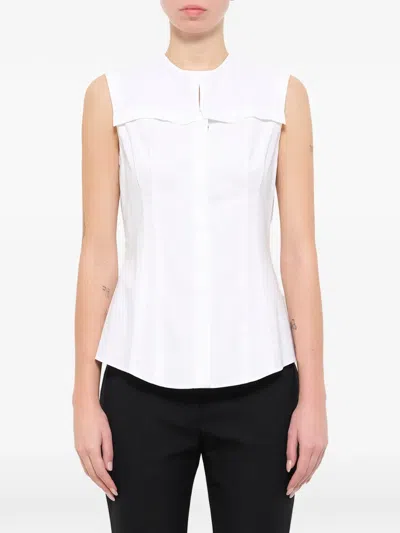 Alexander Mcqueen Sleeveless Layered Shirt In White