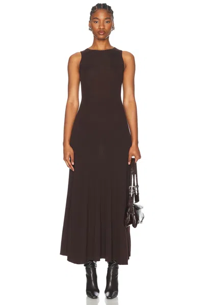 Alexander Mcqueen Sleeveless Long Dress In Brown