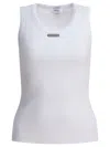 Alexander Mcqueen Sleeveless Ribbed Top With Fitted Silhouette In White