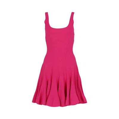Pre-owned Alexander Mcqueen Sleeveless Ruffle Dress 'pink' | Women's Size L