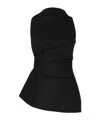 Alexander Mcqueen Asymmetric Gathered Top In Black