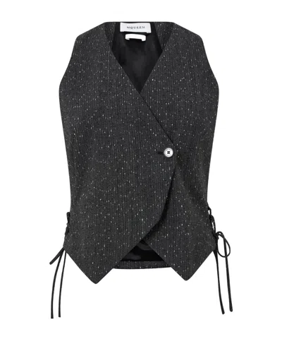 Alexander Mcqueen Sleeveless Wrap Waistcoat In Multi
